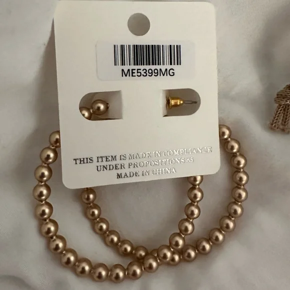 Gold bubble hoop earrings - Picture 4 of 7